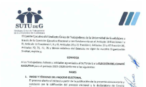 Convocatoria para la Elección del Comité Ejecutivo del SUTUdeG 2025-2028